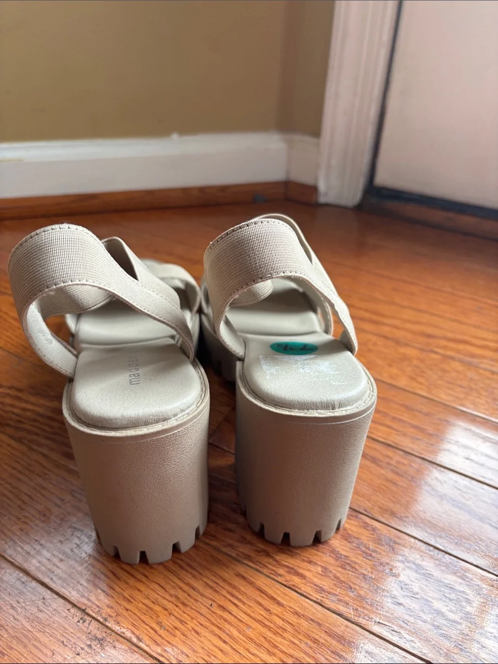 Madden Girl Taupe Strappy Platform Sandals